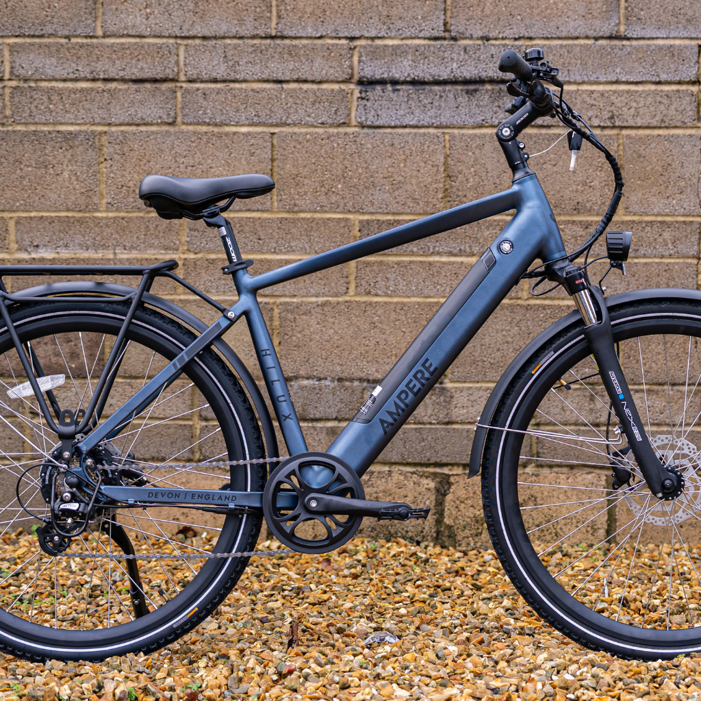 Ampere Hilux Stone Blue on gravel purchased through the cycle scheme to get to work