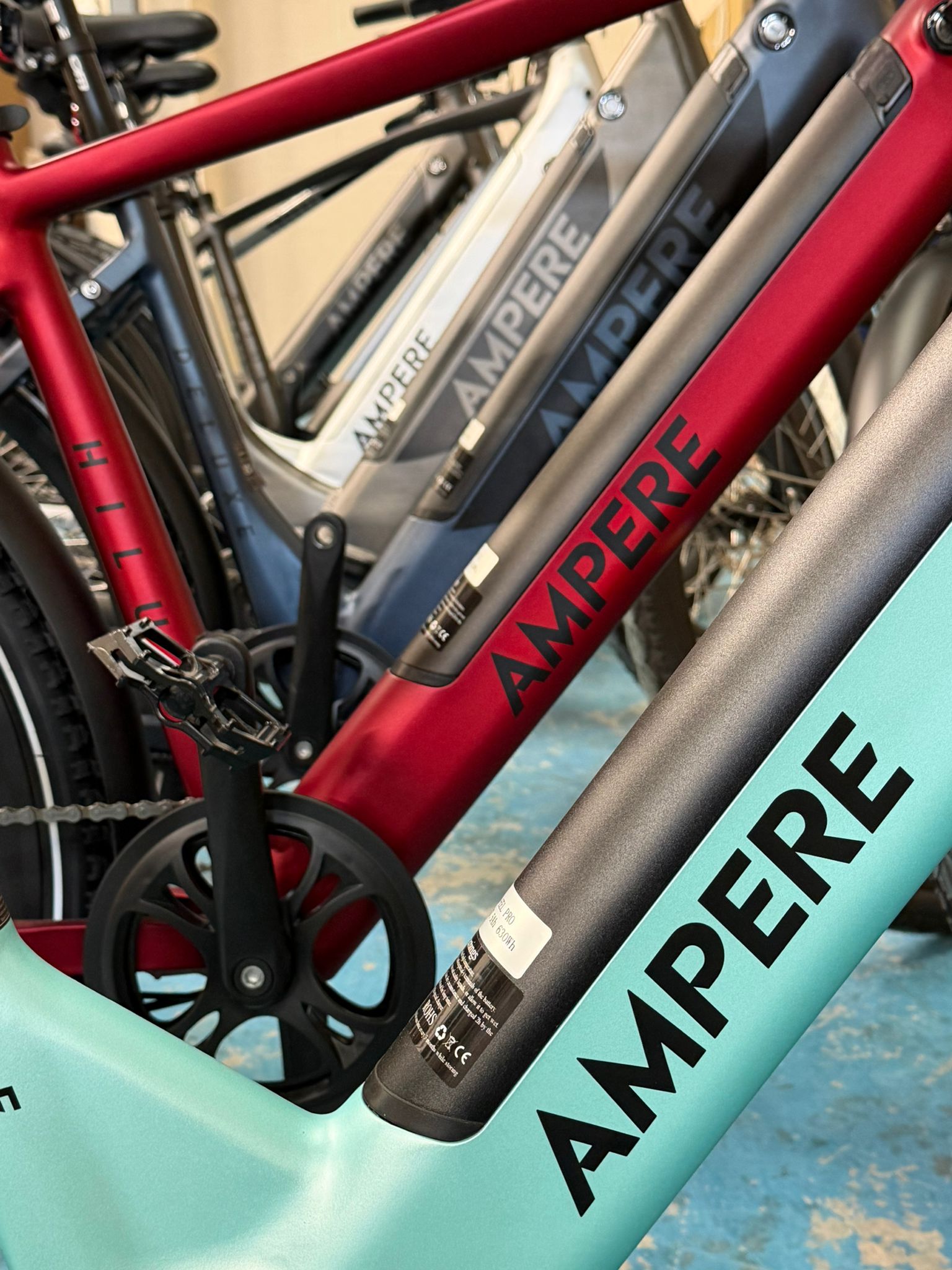 Ampere bikes in retail store